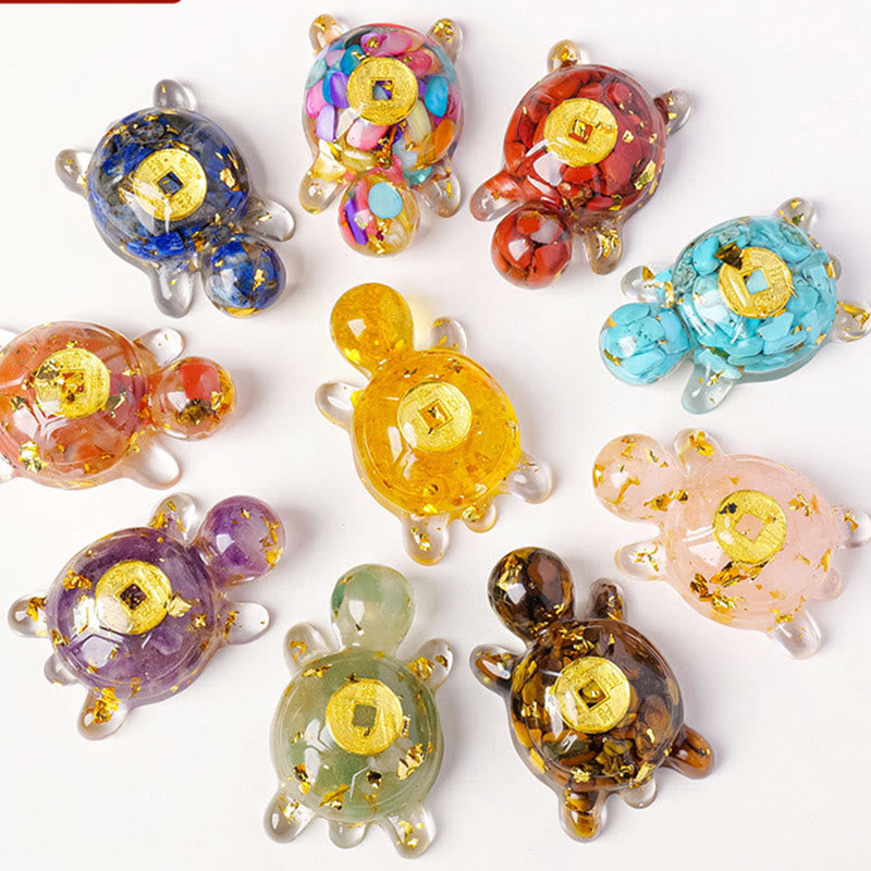 Buddha Stones Small Various Crystal Green Aventurine Amethyst Turtle Copper Coins Luck Home Decoration - image 0