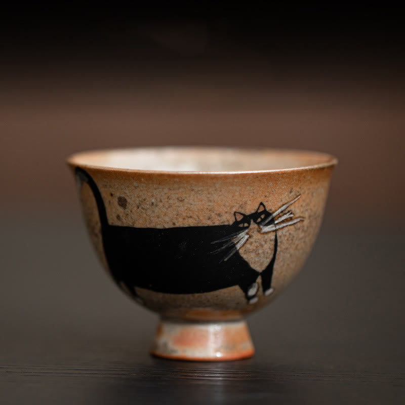 Buddha Stones Small Cute Cat Teacup Kung Fu Tea Cup 60ml - Cat Standing 6.5cm*4.7cm*60ml - image 6