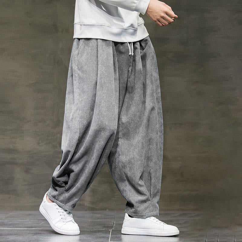 Buddha Stones Casual Plain Cotton Bloomer Men's Pants With Pockets - image 10