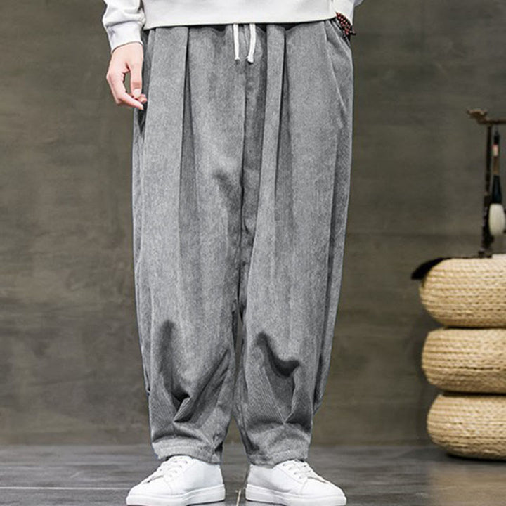 Buddha Stones Casual Plain Cotton Bloomer Men's Pants With Pockets - image 11