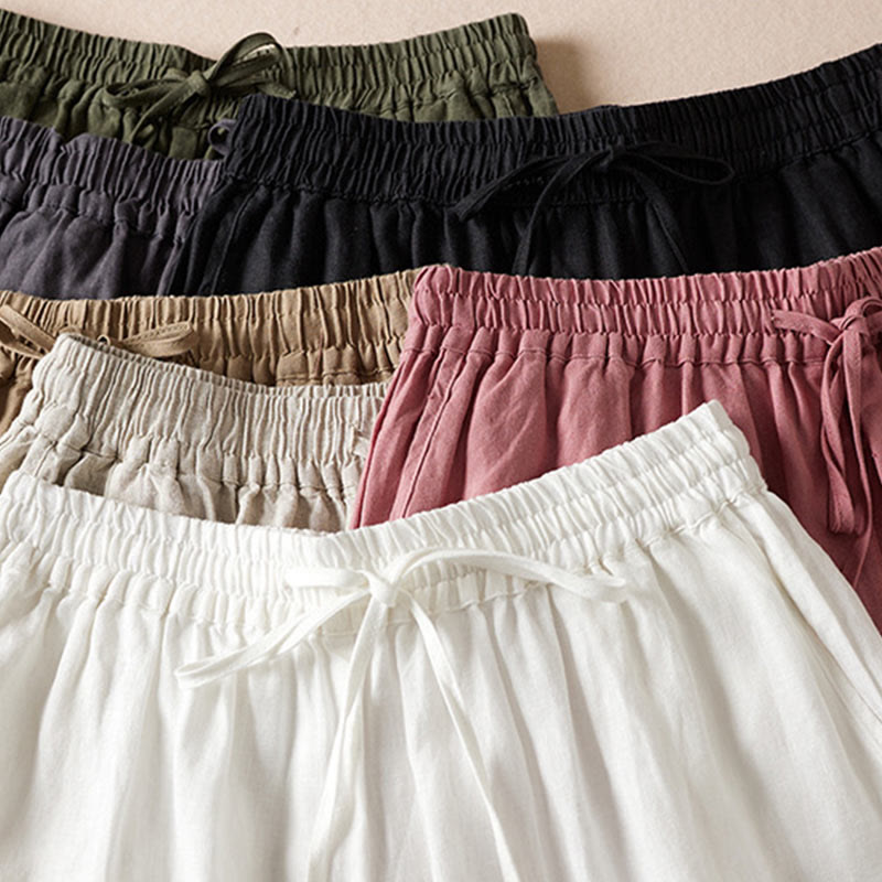 Buddha Stones Summer Small Flower Embroidery  Harem Pants With Pockets - image 3