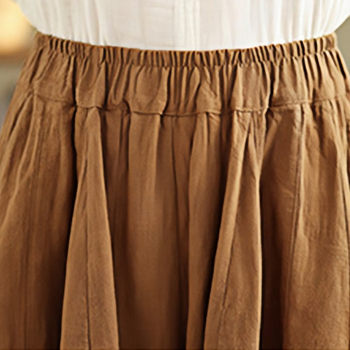 Buddha Stones Vintage Patchwork Lantern Design Cotton Linen Women's Wide Leg Pants With Pockets - image 7