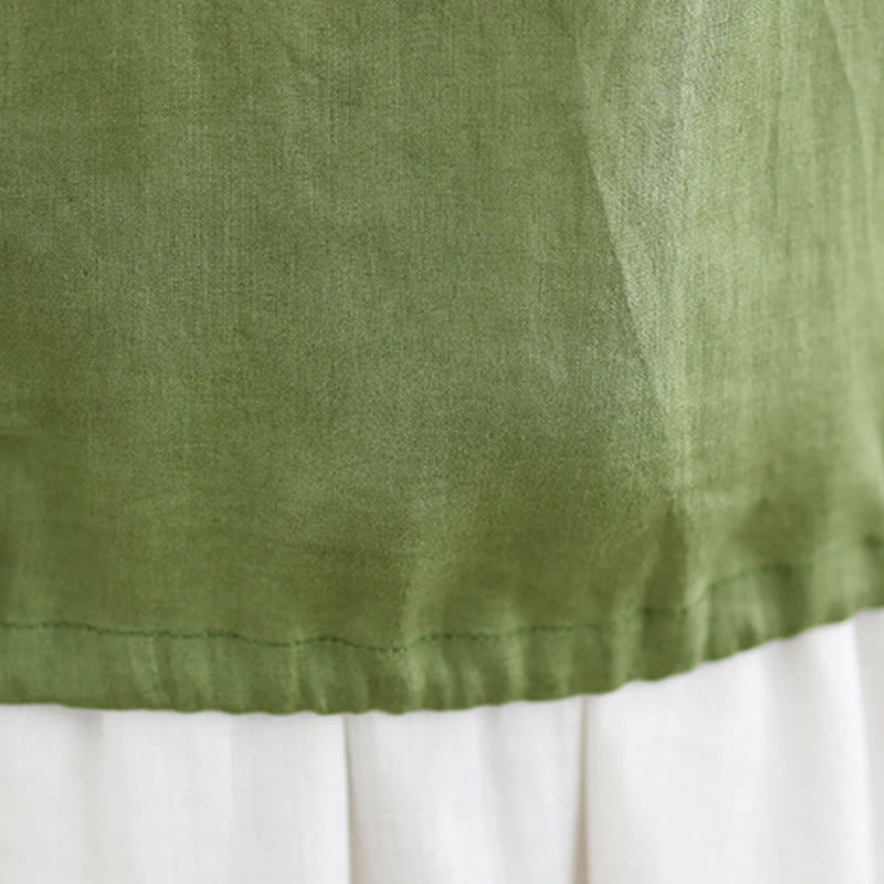 Buddha Stones Summer Ruffled Design Drawstring Crew Neck Cotton Linen Women's Sleeveless Vest - image 12