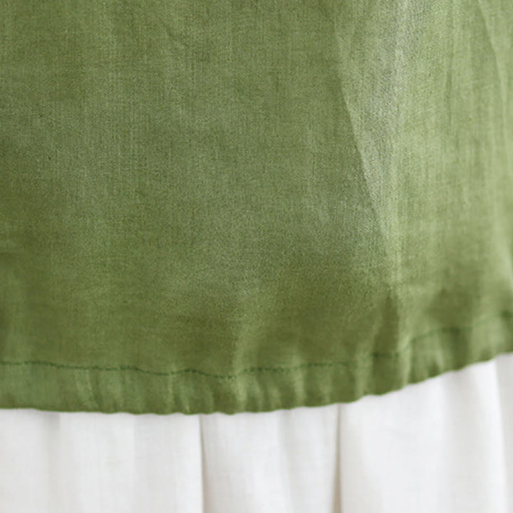 Buddha Stones Summer Ruffled Design Drawstring Crew Neck Cotton Linen Women's Sleeveless Vest - image 12