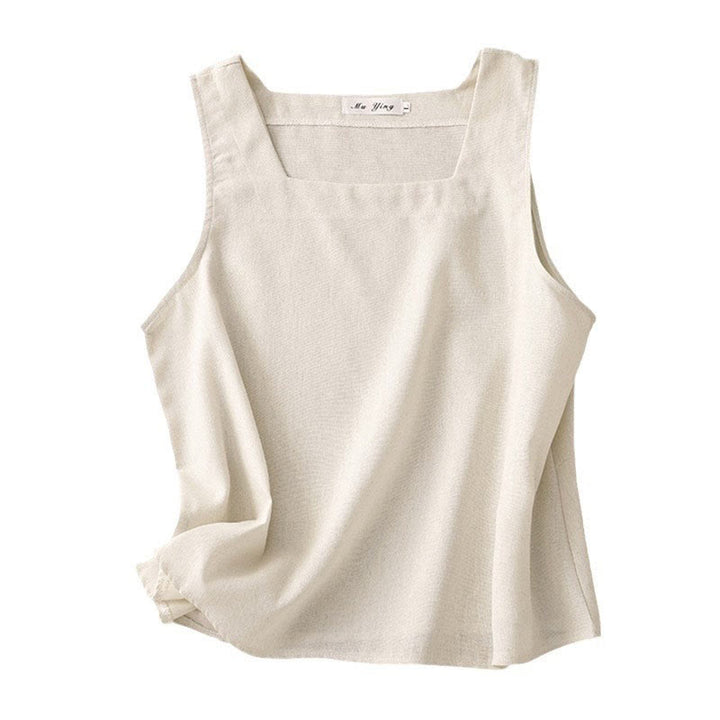 Buddha Stones Summer Square Collar Women's Cotton Linen Sleeveless Vest - image 10
