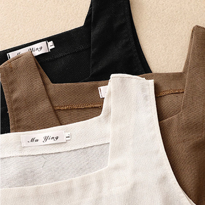 Buddha Stones Summer Square Collar Women's Cotton Linen Sleeveless Vest - image 14