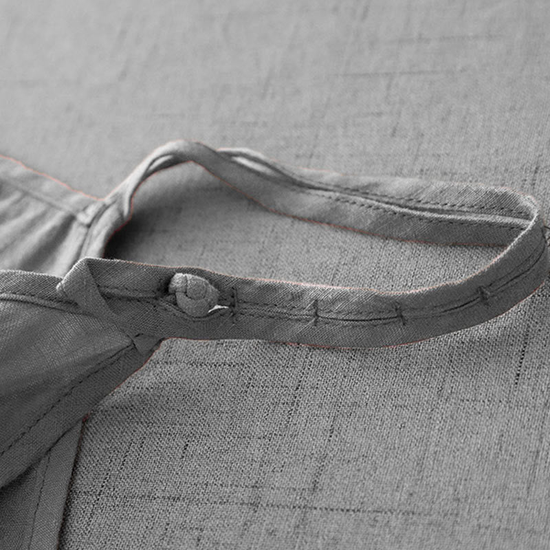 Buddha Stones Summer Plain Adjustable Strap Design Women's Cotton Linen Vest Waistcoat - image 17