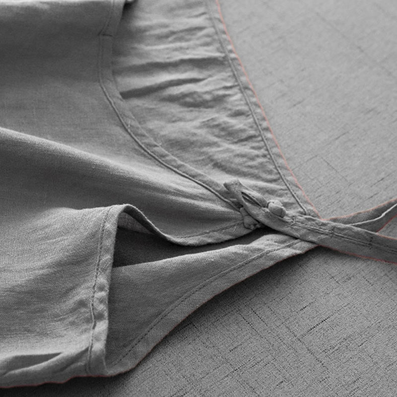 Buddha Stones Summer Plain Adjustable Strap Design Women's Cotton Linen Vest Waistcoat - image 16