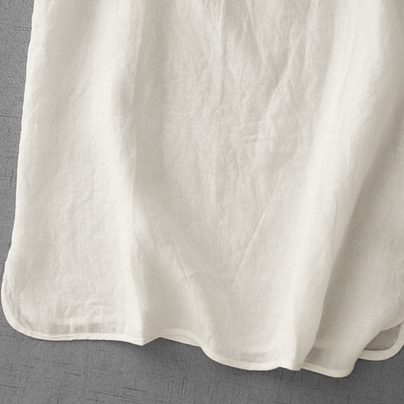 Buddha Stones Summer Plain Adjustable Strap Design Women's Cotton Linen Vest Waistcoat - image 12