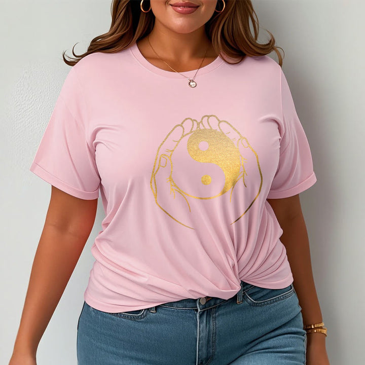 Buddha Stones Hands Holding A Golden Yin Yang Tee T-shirt - image 18