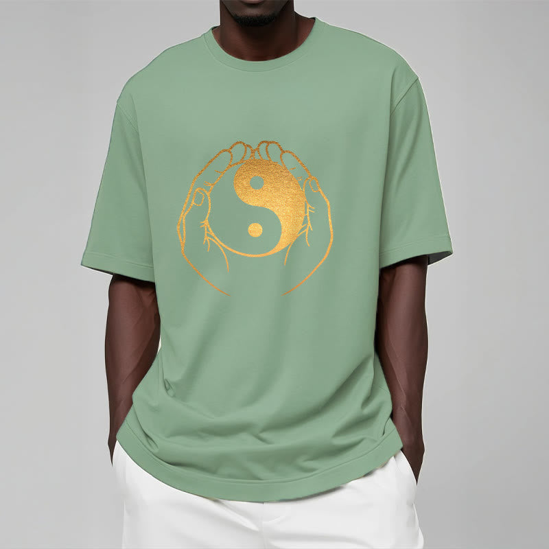Buddha Stones Hands Holding A Golden Yin Yang Tee T-shirt - image 16