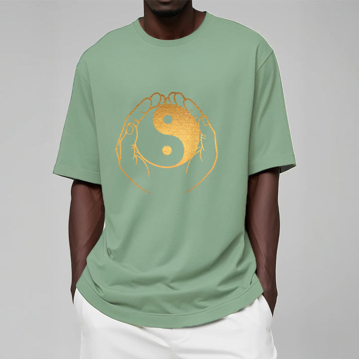 Buddha Stones Hands Holding A Golden Yin Yang Tee T-shirt - image 16