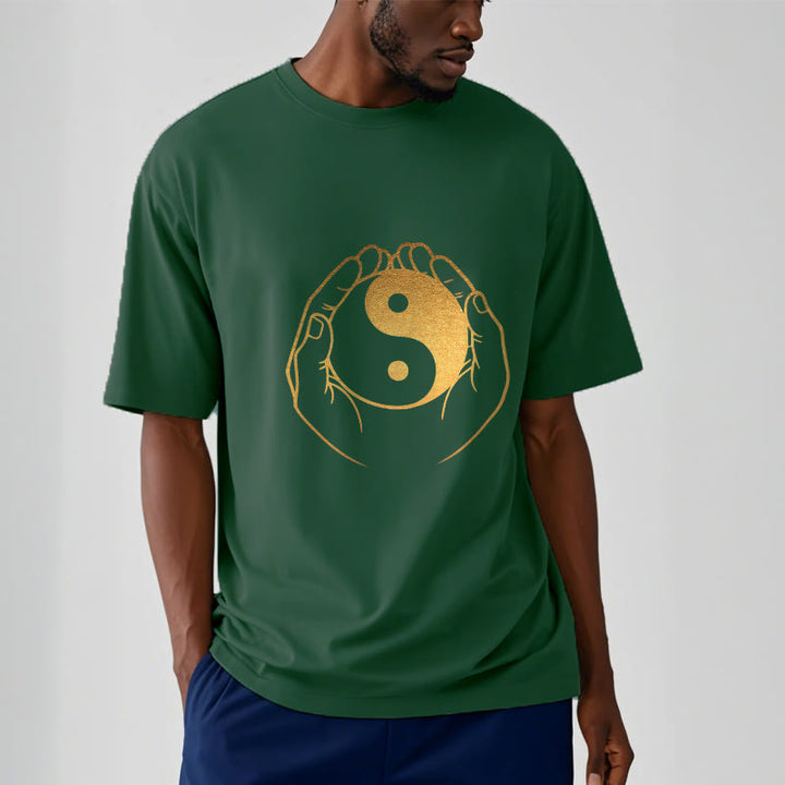 Buddha Stones Hands Holding A Golden Yin Yang Tee T-shirt - image 7