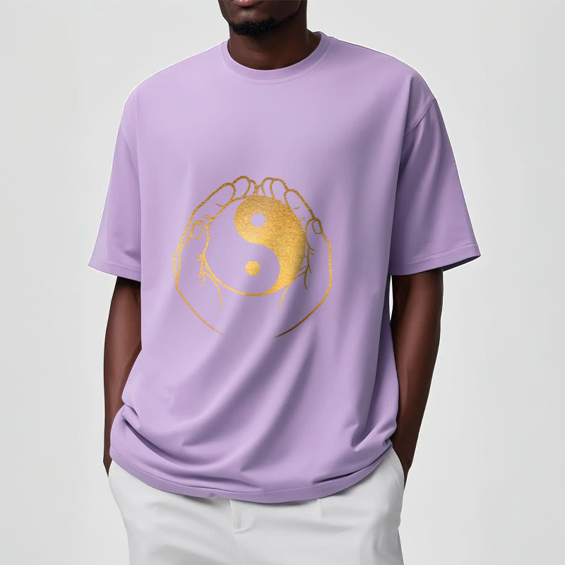 Buddha Stones Hands Holding A Golden Yin Yang Tee T-shirt - image 20