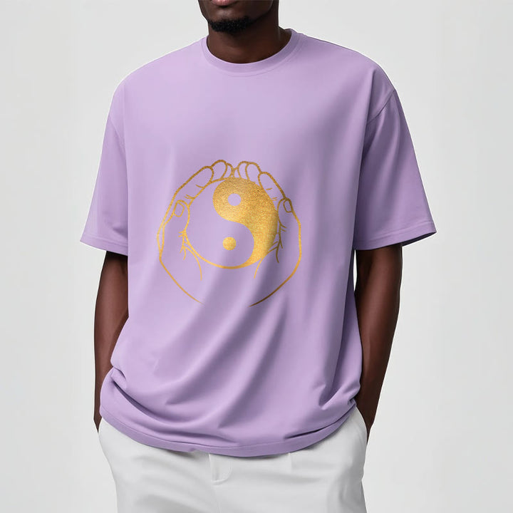 Buddha Stones Hands Holding A Golden Yin Yang Tee T-shirt - image 20