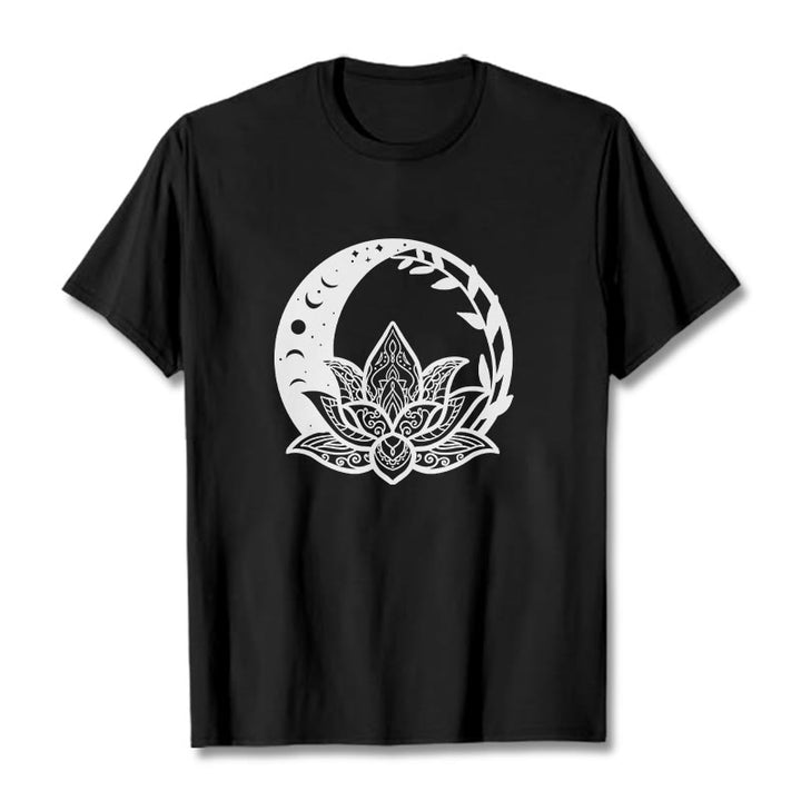 Buddha Stones Lotus Flower Sun Moon Intertwining Vines Tee T-shirt