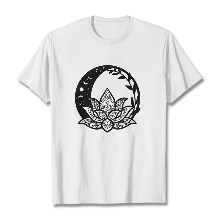 Buddha Stones Lotus Flower Sun Moon Intertwining Vines Tee T-shirt