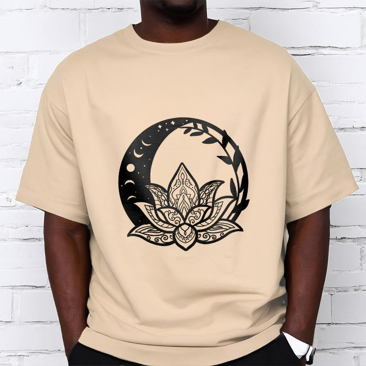 Buddha Stones Lotus Flower Sun Moon Intertwining Vines Tee T-shirt
