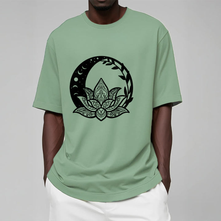 Buddha Stones Lotus Flower Sun Moon Intertwining Vines Tee T-shirt