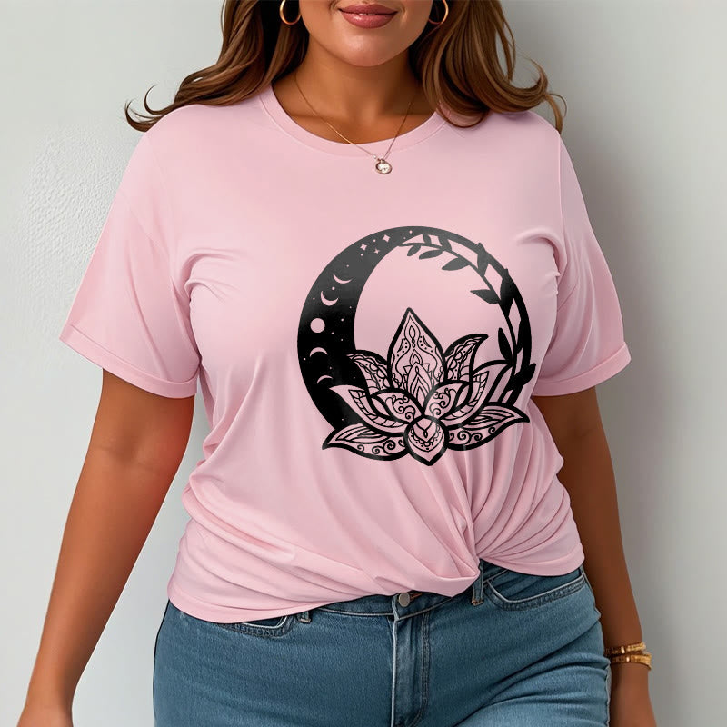Buddha Stones Lotus Flower Sun Moon Intertwining Vines Tee T-shirt