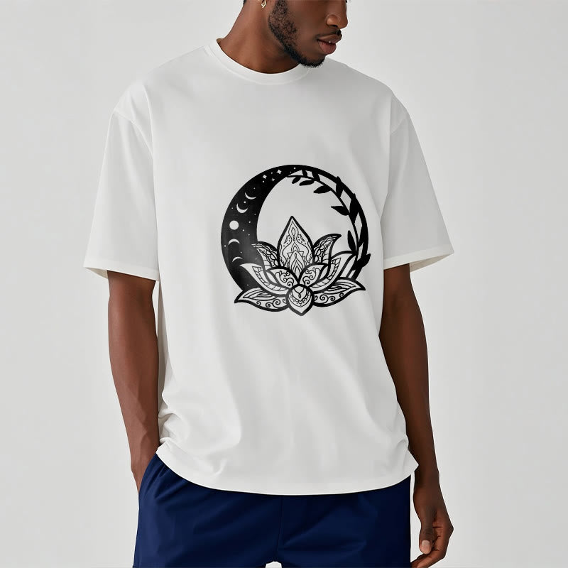 Buddha Stones Lotus Flower Sun Moon Intertwining Vines Tee T-shirt - image 2