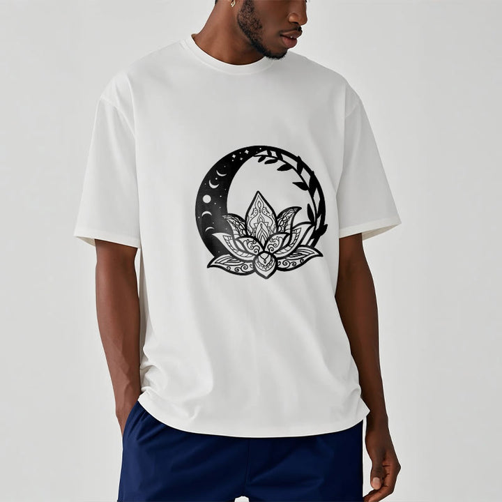 Buddha Stones Lotus Flower Sun Moon Intertwining Vines Tee T-shirt - image 2