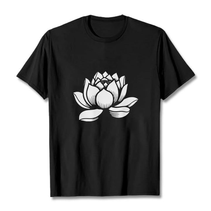 Buddha Stones Lotus Flower Design Tee T-shirt