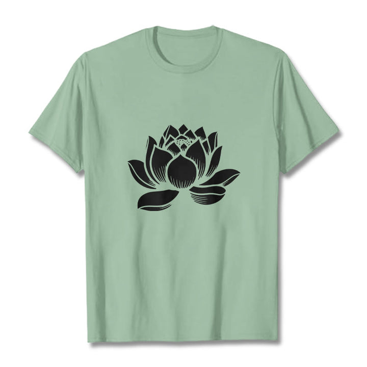 Buddha Stones Lotus Flower Design Tee T-shirt