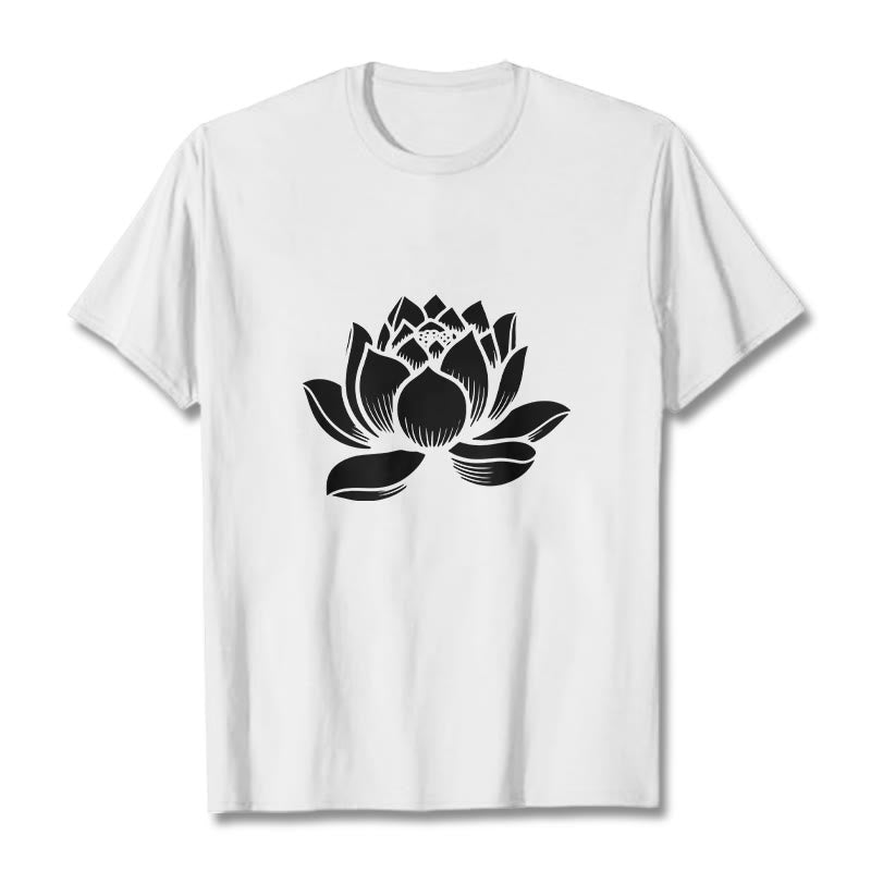 Buddha Stones Lotus Flower Design Tee T-shirt