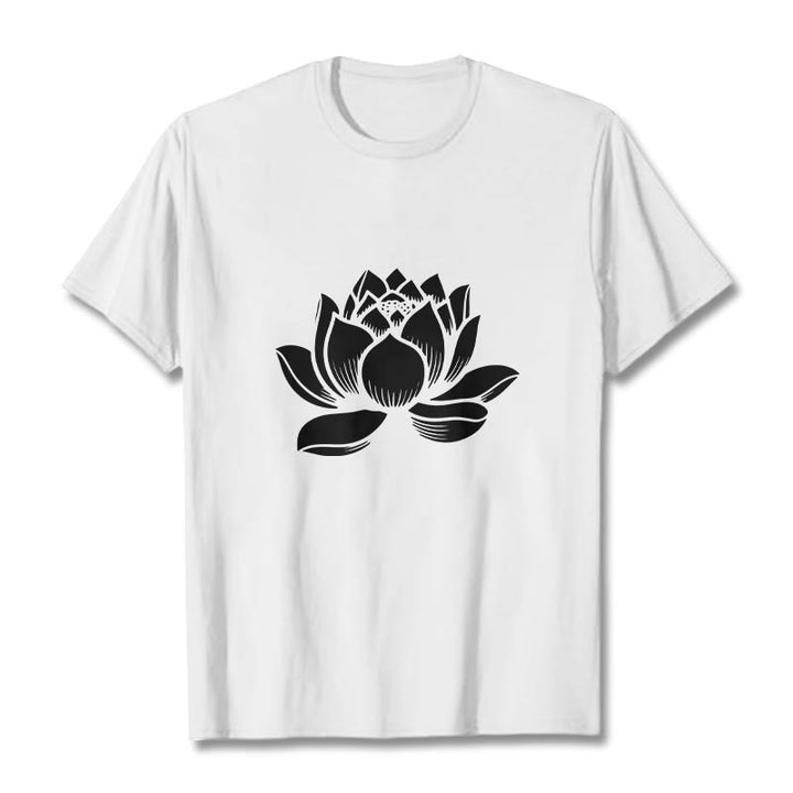 Buddha Stones Lotus Flower Design Tee T-shirt