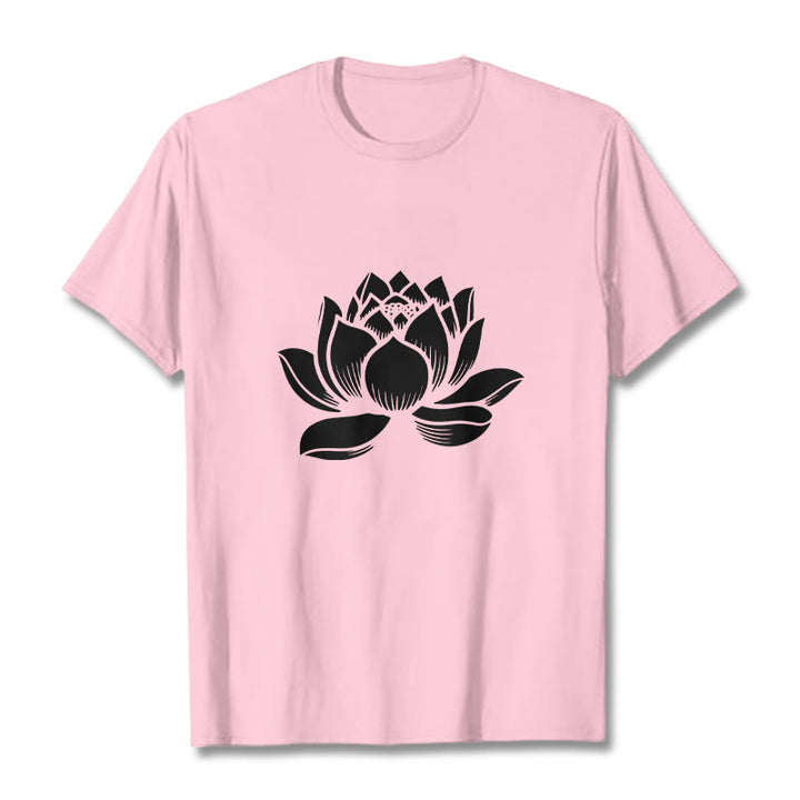 Buddha Stones Lotus Flower Design Tee T-shirt