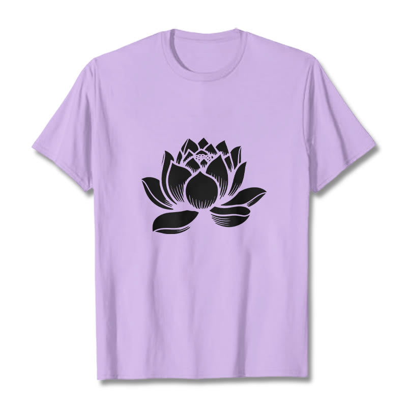 Buddha Stones Lotus Flower Design Tee T-shirt