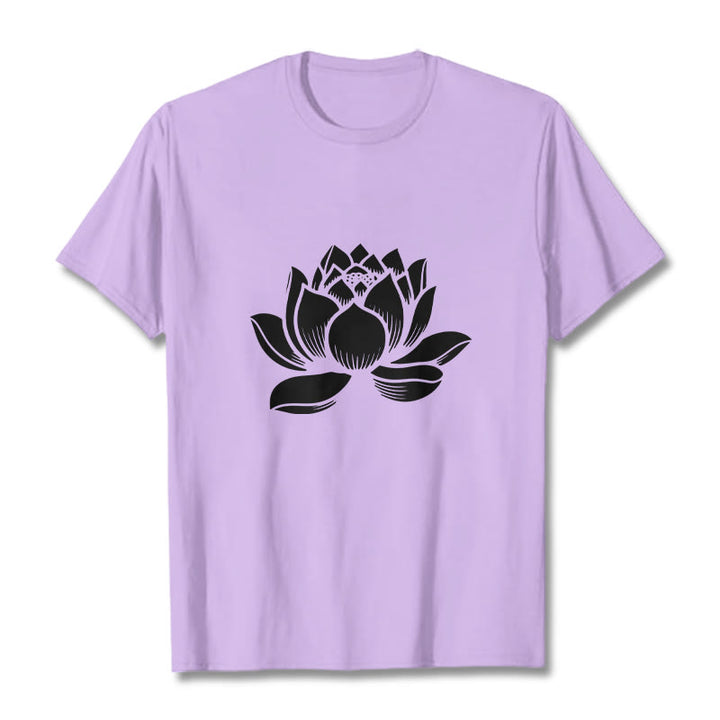 Buddha Stones Lotus Flower Design Tee T-shirt