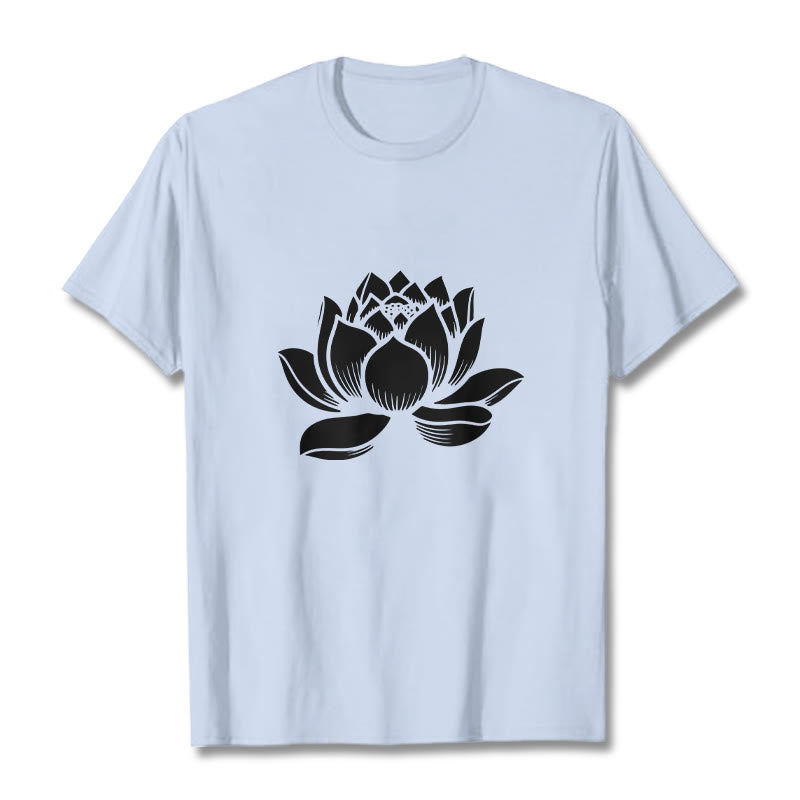 Buddha Stones Lotus Flower Design Tee T-shirt