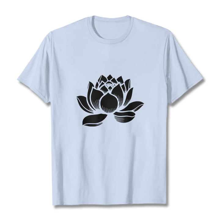 Buddha Stones Lotus Flower Design Tee T-shirt