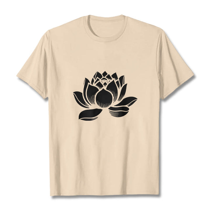 Buddha Stones Lotus Flower Design Tee T-shirt