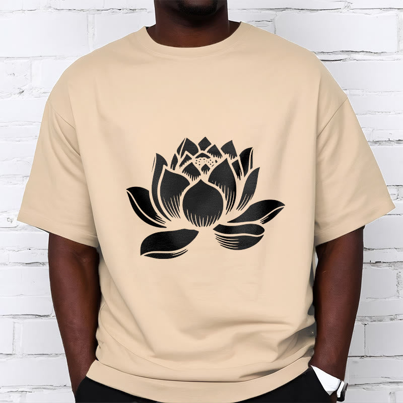 Buddha Stones Lotus Flower Design Tee T-shirt