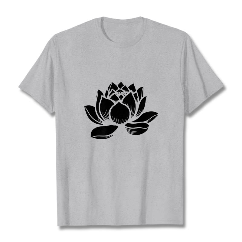 Buddha Stones Lotus Flower Design Tee T-shirt