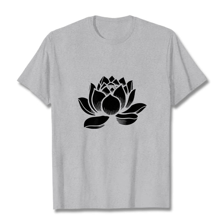 Buddha Stones Lotus Flower Design Tee T-shirt