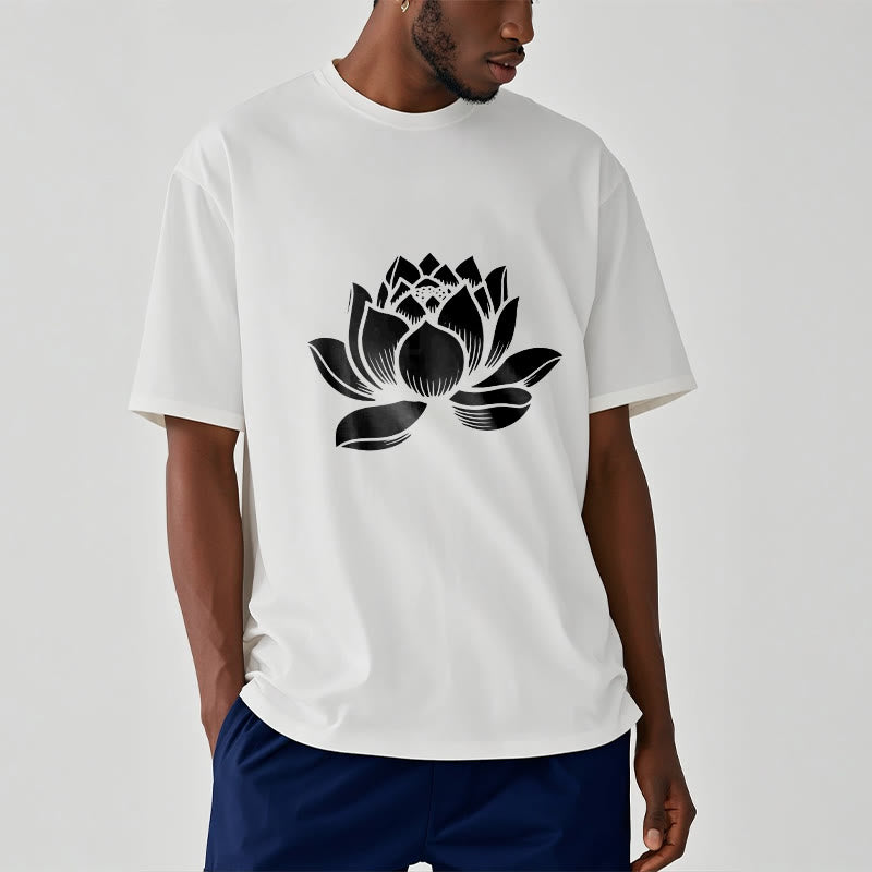 Buddha Stones Lotus Flower Design Tee T-shirt