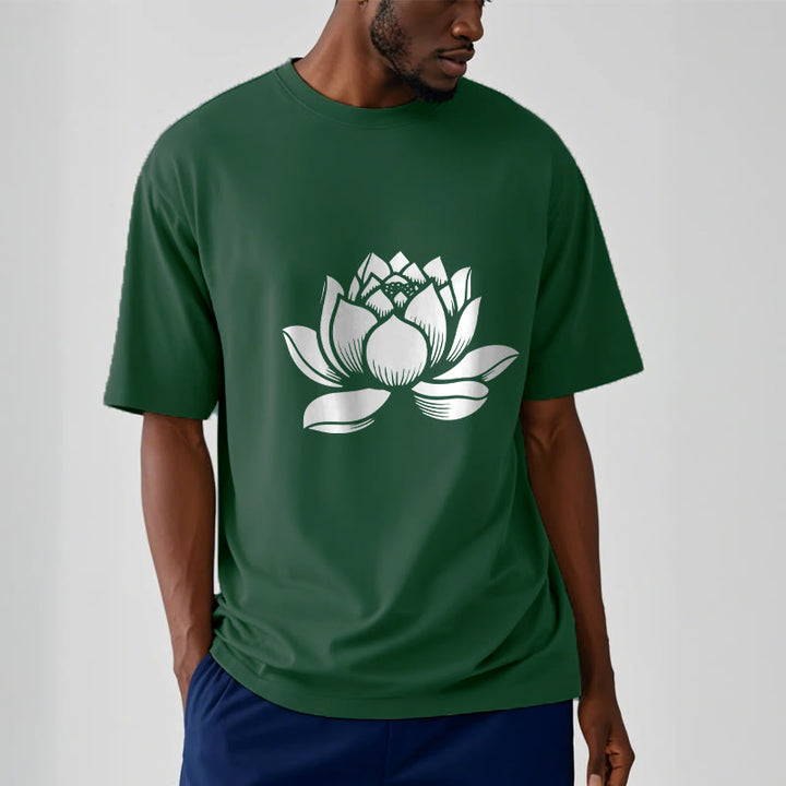 Buddha Stones Lotus Flower Design Tee T-shirt
