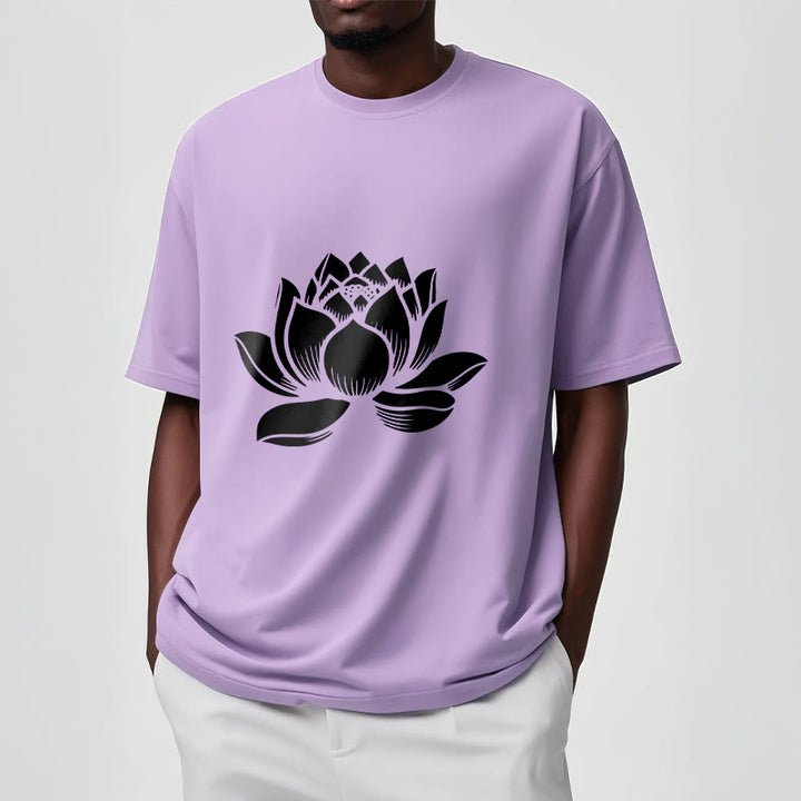 Buddha Stones Lotus Flower Design Tee T-shirt