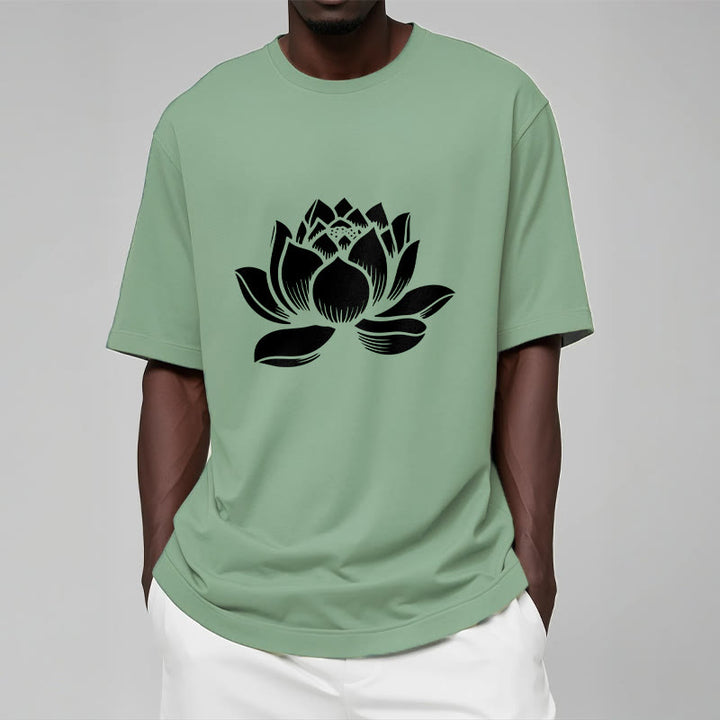 Buddha Stones Lotus Flower Design Tee T-shirt