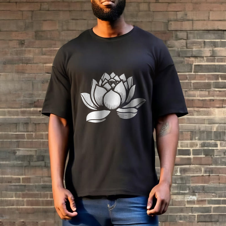 Buddha Stones Lotus Flower Design Tee T-shirt
