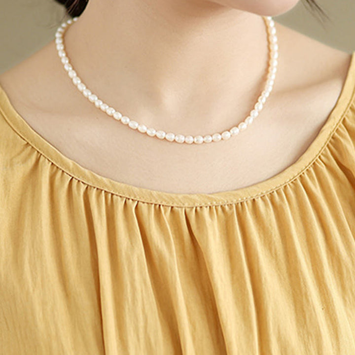 Buddha Stones Summer Casual Plain Pleated Design Sleeveless Crew Neck Cotton Midi Dress With Pockets - image 8