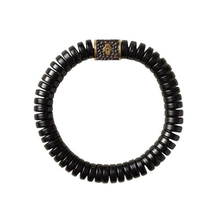 Buddha Stones Tibetan Coconut Shell Auspicious Clouds Positive Bracelet