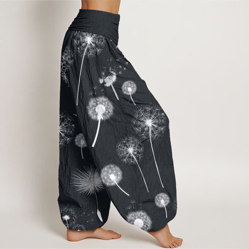 Buddha Stones Casual Dandelion Pattern Women's Elastic Waist Harem Pants - image 3