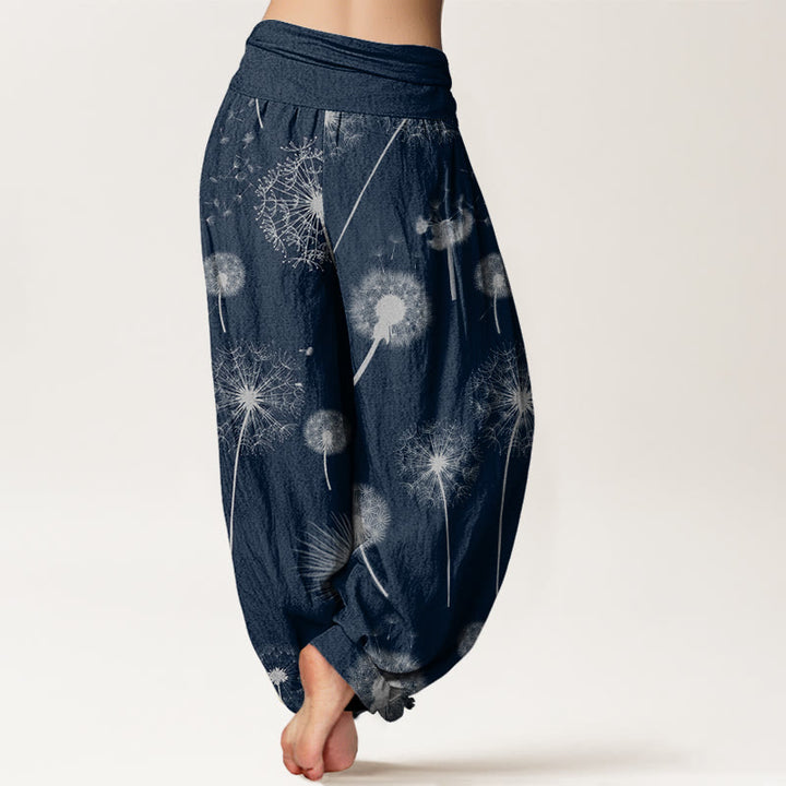 Buddha Stones Casual Dandelion Pattern Women's Elastic Waist Harem Pants - image 6