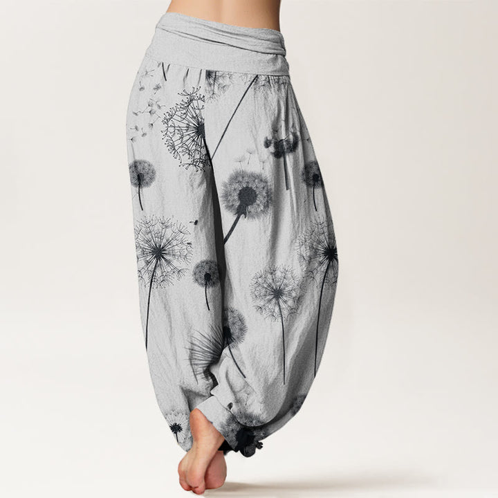 Buddha Stones Casual Dandelion Pattern Women's Elastic Waist Harem Pants - image 9