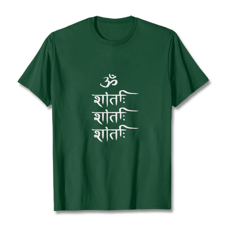 Buddha Stones OM MANTRA Sanskrit Pattern Tee T-shirt